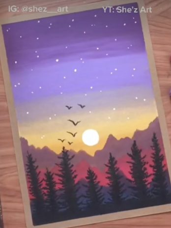 Apéro Pastel à l’huile : Montagnes