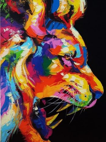 Apéro peinture au couteau : Lion