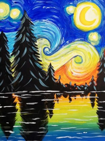 Apéro peinture : Aurores boréales façon Van Gogh