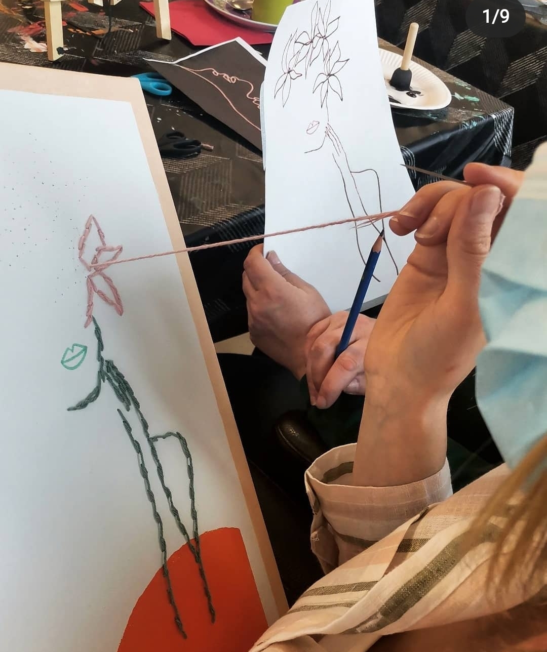 thé gourmand peinture et broderie 21 décembre