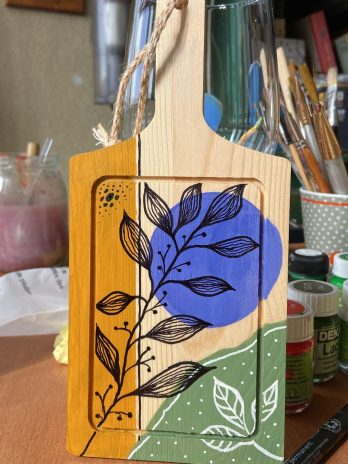 Mocktail peinture : Planche apéritive peinte