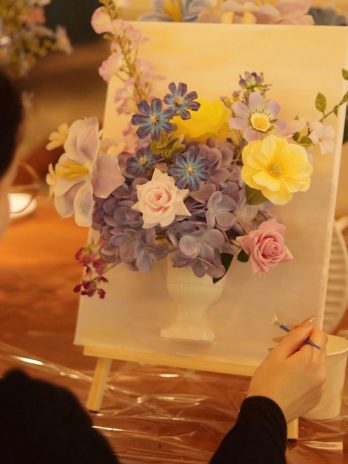 Mocktail peinture : Art floral sur toile