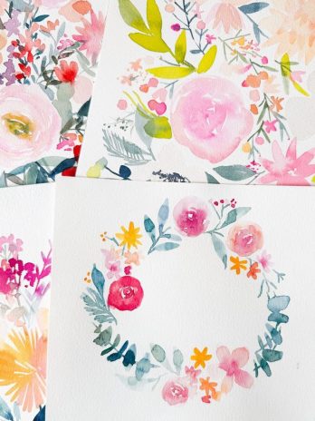 Thé gourmand aquarelle : Couronne printanière