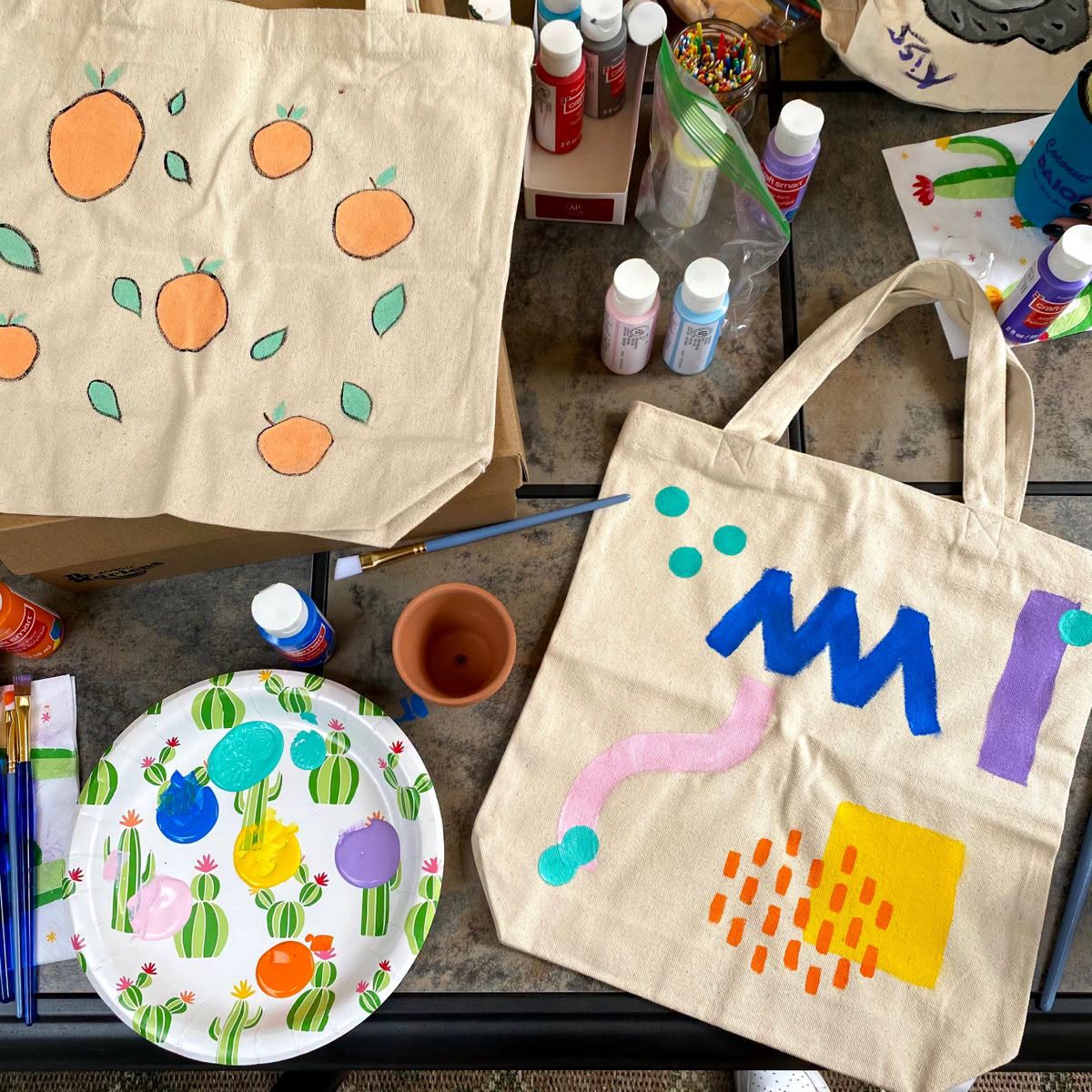 peinture sur tote bag 16 juillet