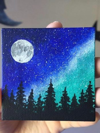 Atelier peinture : Mini paysage magnétique