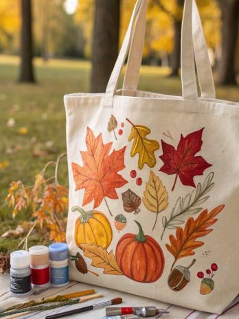 Thé gourmand : peinture sur tote bag